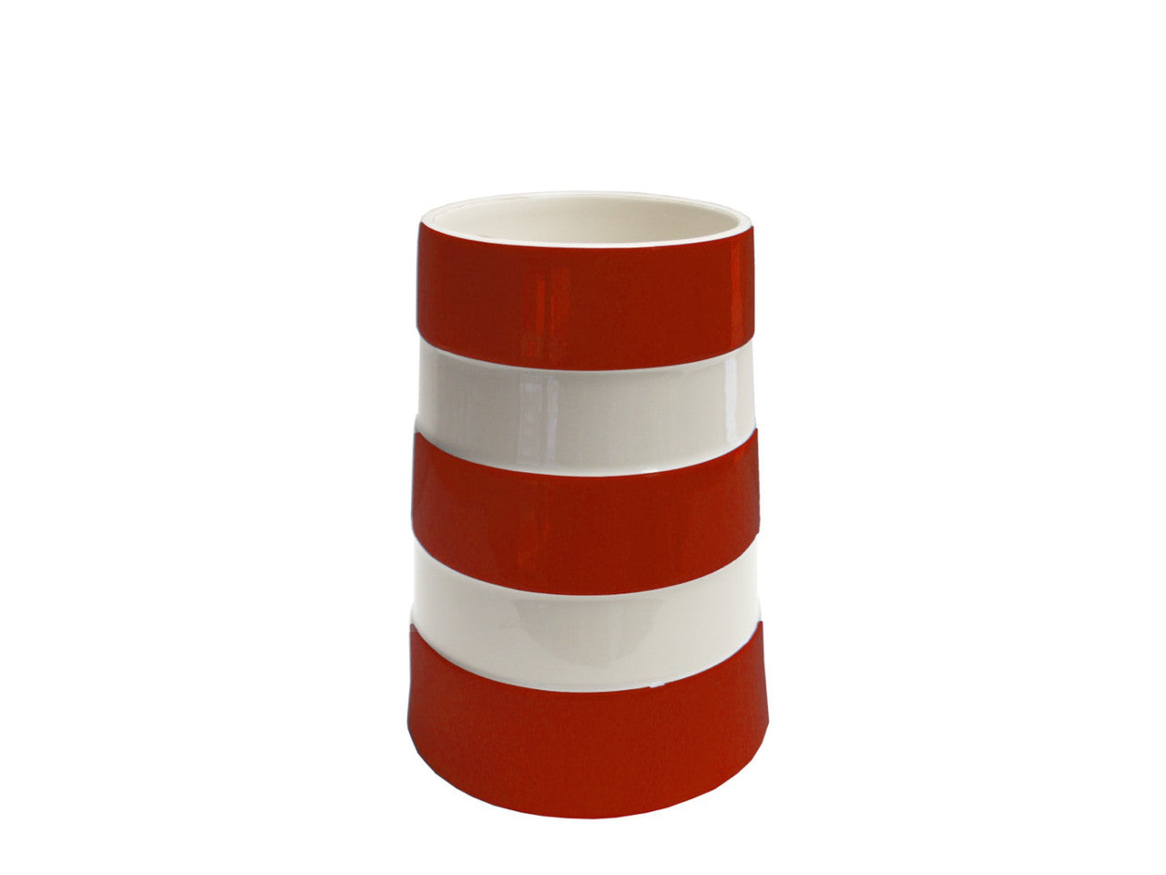 Cornishware Striped Medium Vase - red