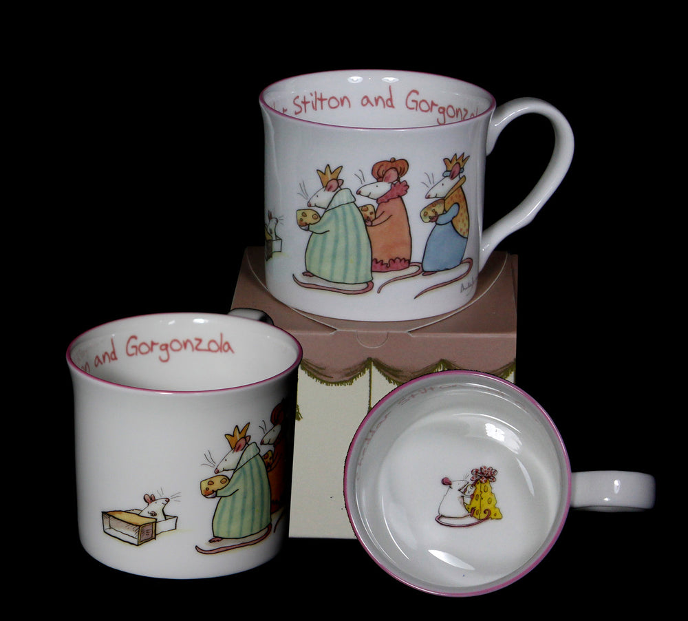 Cheddar, Stilton & Gorgonzola mug by artist Anita Jeram.