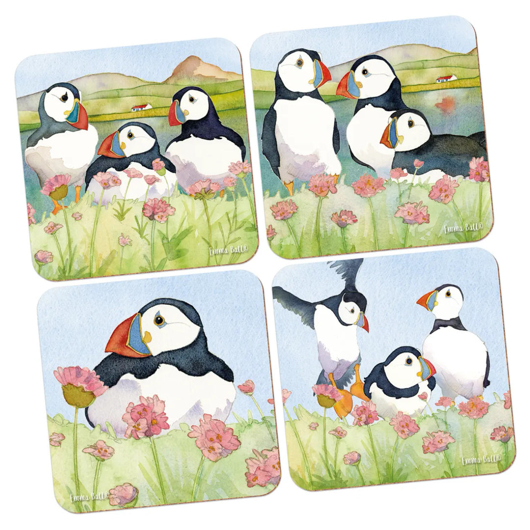 Sea Thrift Puffins Coasters - Set of 4 from Emma Ball