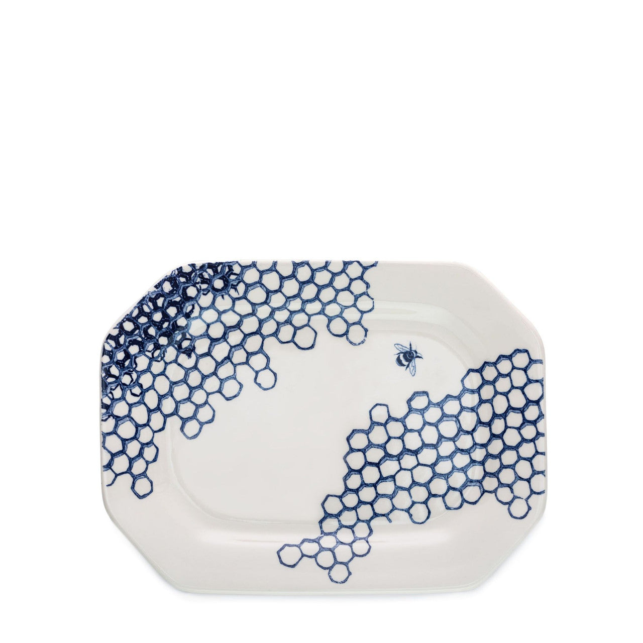 Burleigh Ink Blue Pollen Small Rectangular Platter