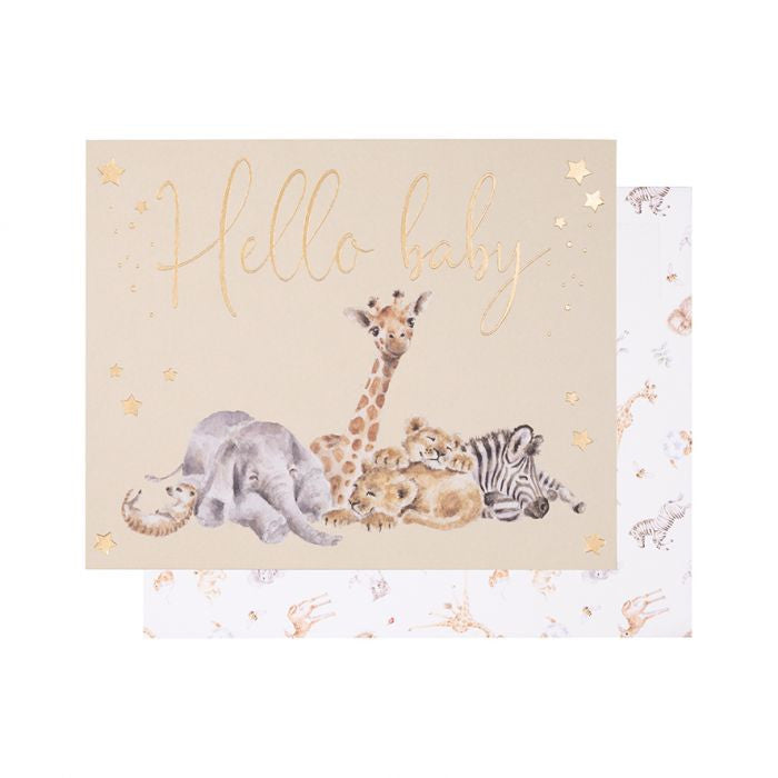 Little Savannah - Hello Baby Greetings Card