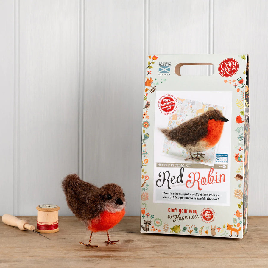 British Birds - Red Robin Needle Felting Kit from The Crafty Kit Co. Made in Scotland