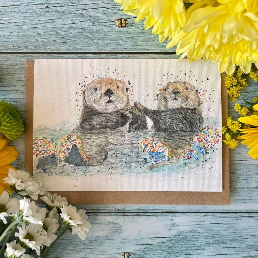 Otis and Opal Blank Greetings Eco Card by Jen Winnett