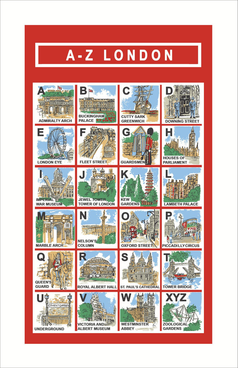 London A-Z 100% Cotton tea towel by Ulster Weavers.