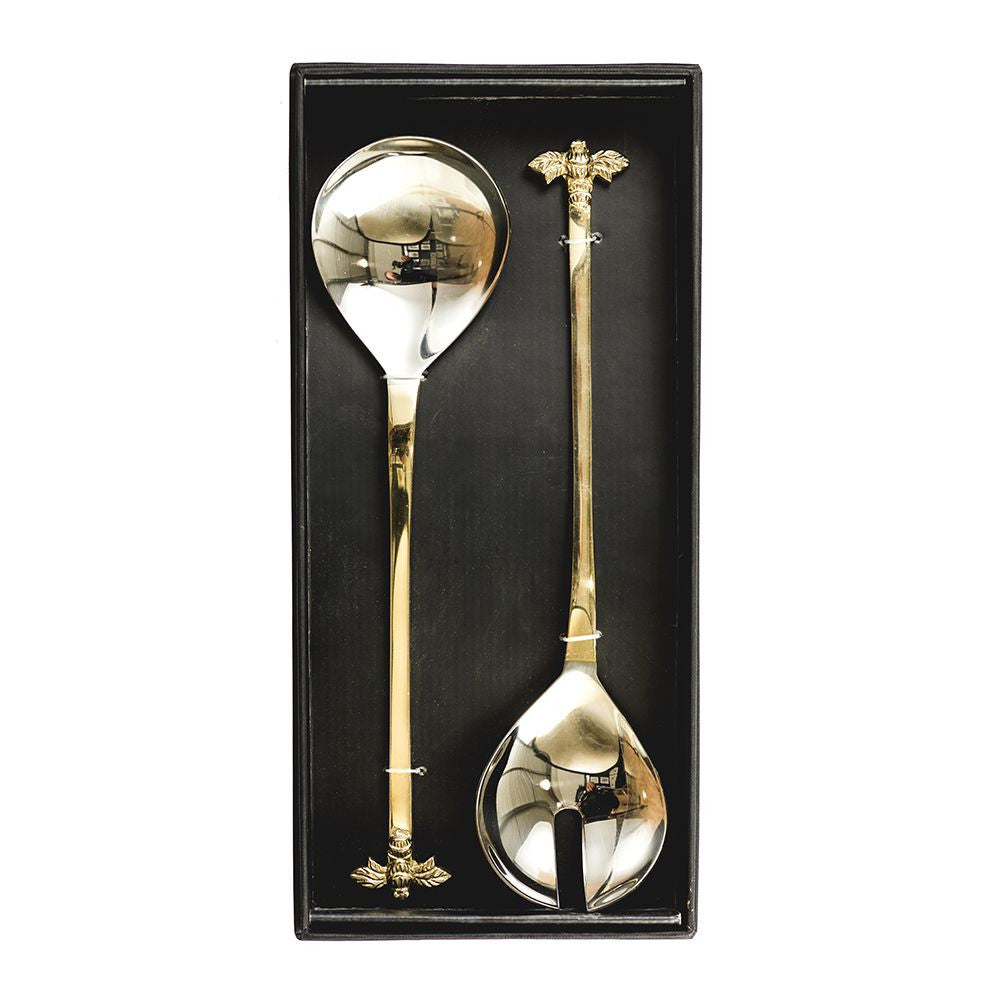 Gold Bee Salad Server Set by Selbrae House.