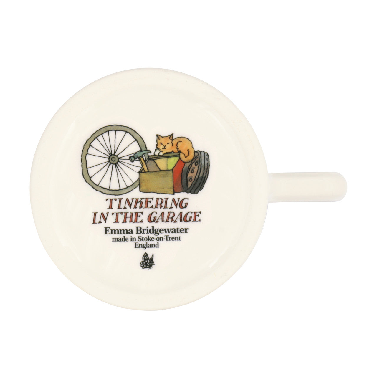 Emma Bridgewater Tinkering In The Garage Half Pint Mug. Handmade in England.