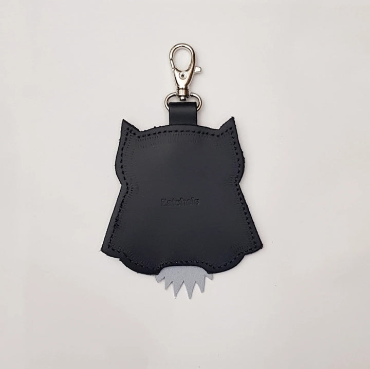 Leather Union Jack Owl Keyring by Zatchels.