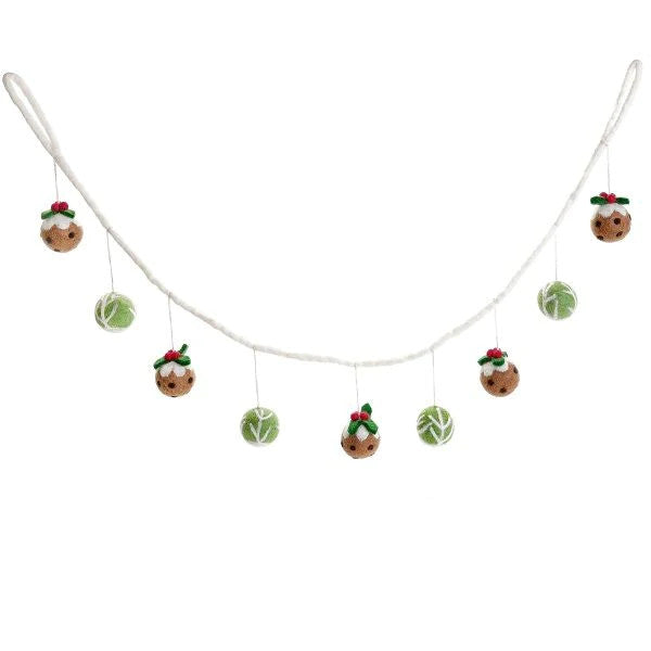 Sprout and Christmas Pudding Garland