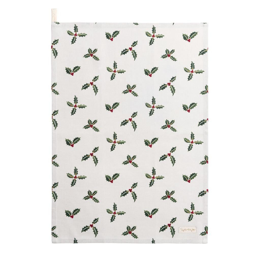 Sophie Allport Christmas Holly & Berry Tea Towel