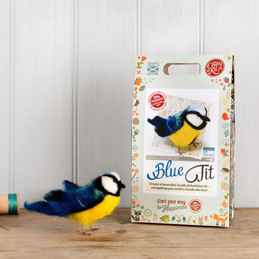 British Birds - Blue Tit Needle Felting Kit from The Crafty Kit Co. Made in Scotland