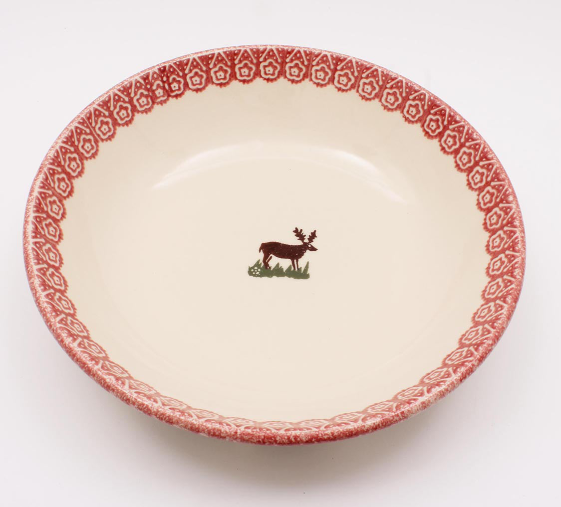 Brixton Pottery Reindeer handmade pottery serving dish