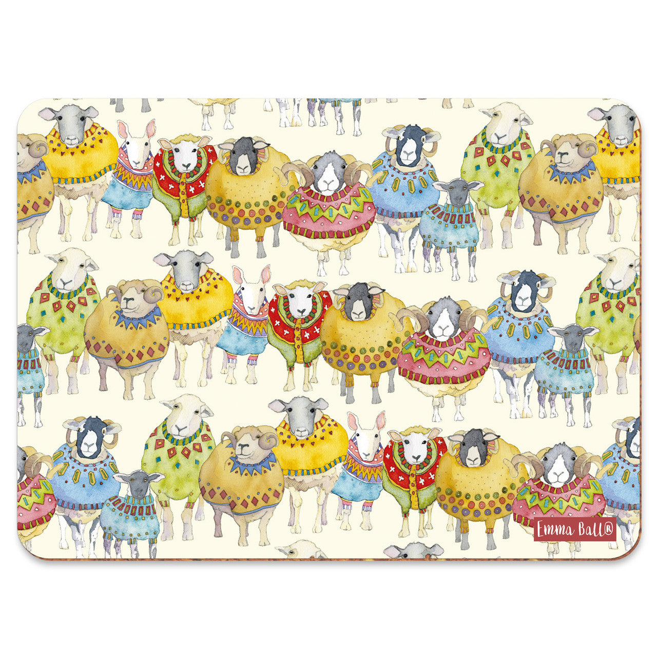 Emma Ball Sheep in Sweaters Placemat