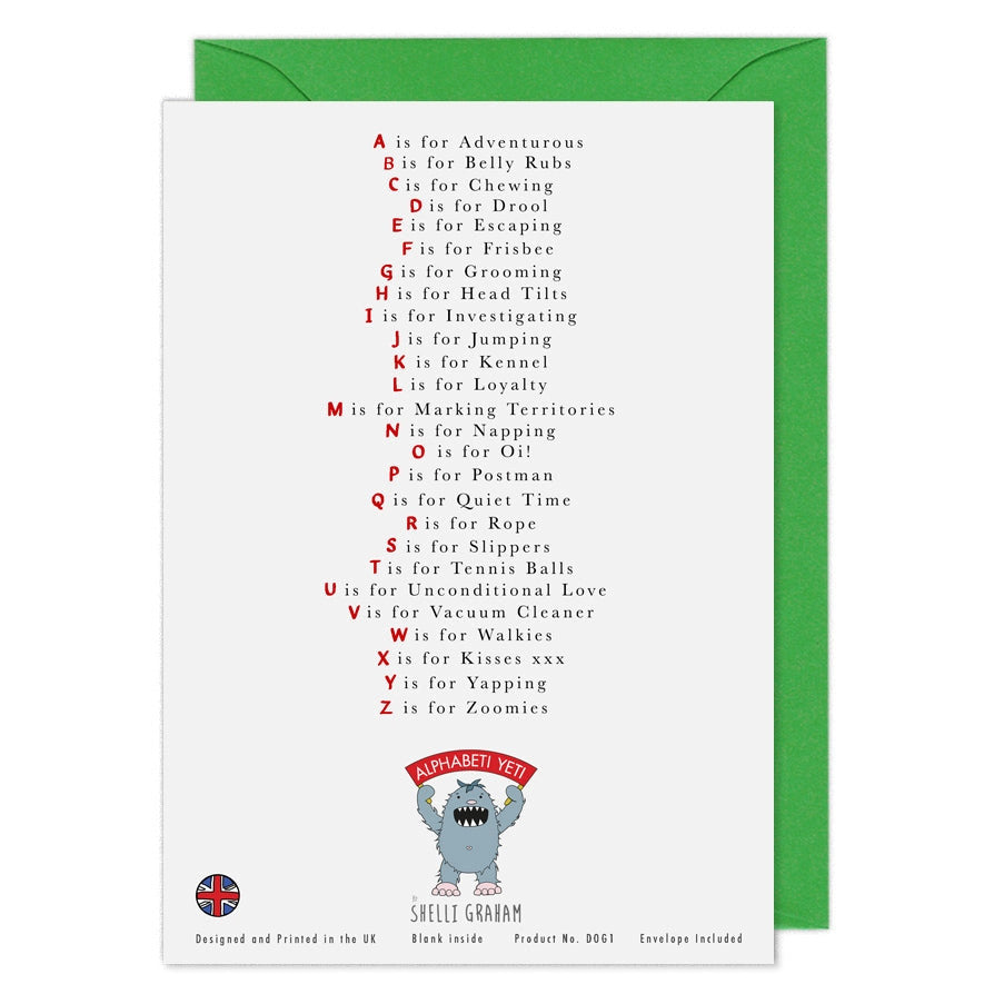 The Dog's Alphabet Greeting Card