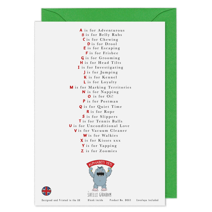 The Dog's Alphabet Greeting Card
