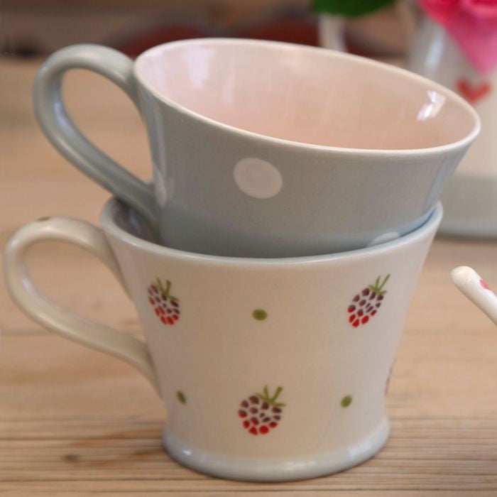 Susie Watson pottery Blackberry Conical Mug. 