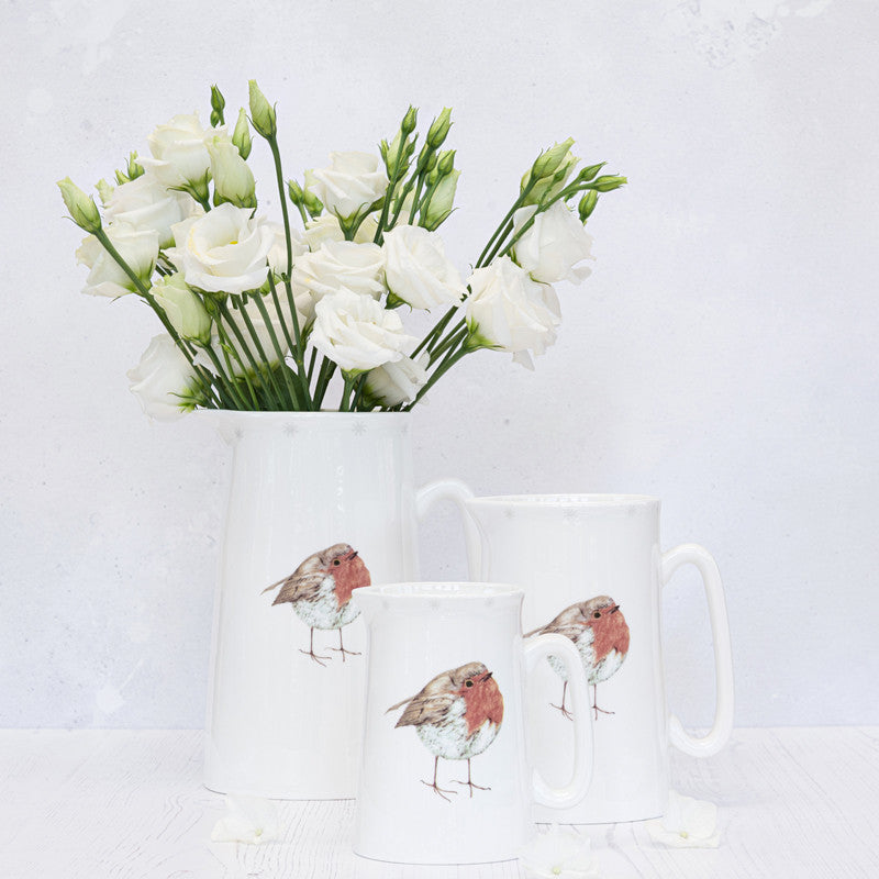 Mosney Mill Robin White China Jugs