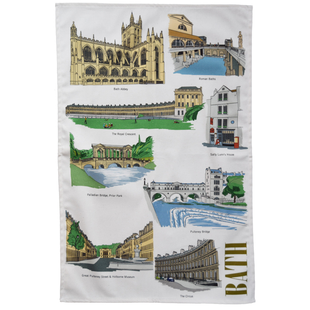 Bath Landmarks Tea Towel by Town Towels