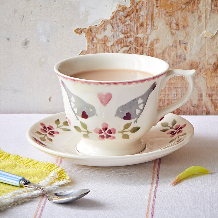 Emma Bridgewater Lovebirds Large Teacup & Saucer Boxed
