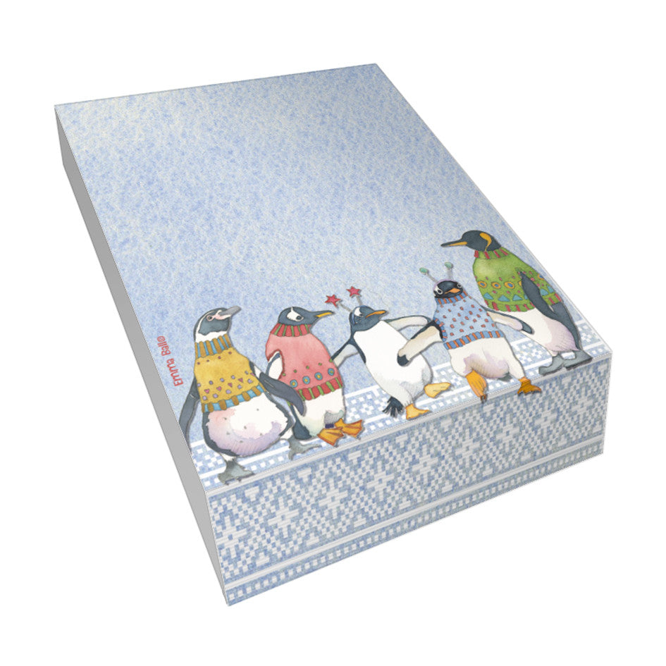 Penguins in Pullovers Slant Pad by Emma Ball
