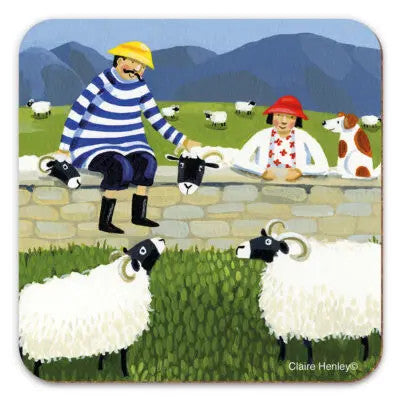 Mr. & Mrs Fish Sheep Coaster by Emma Ball
