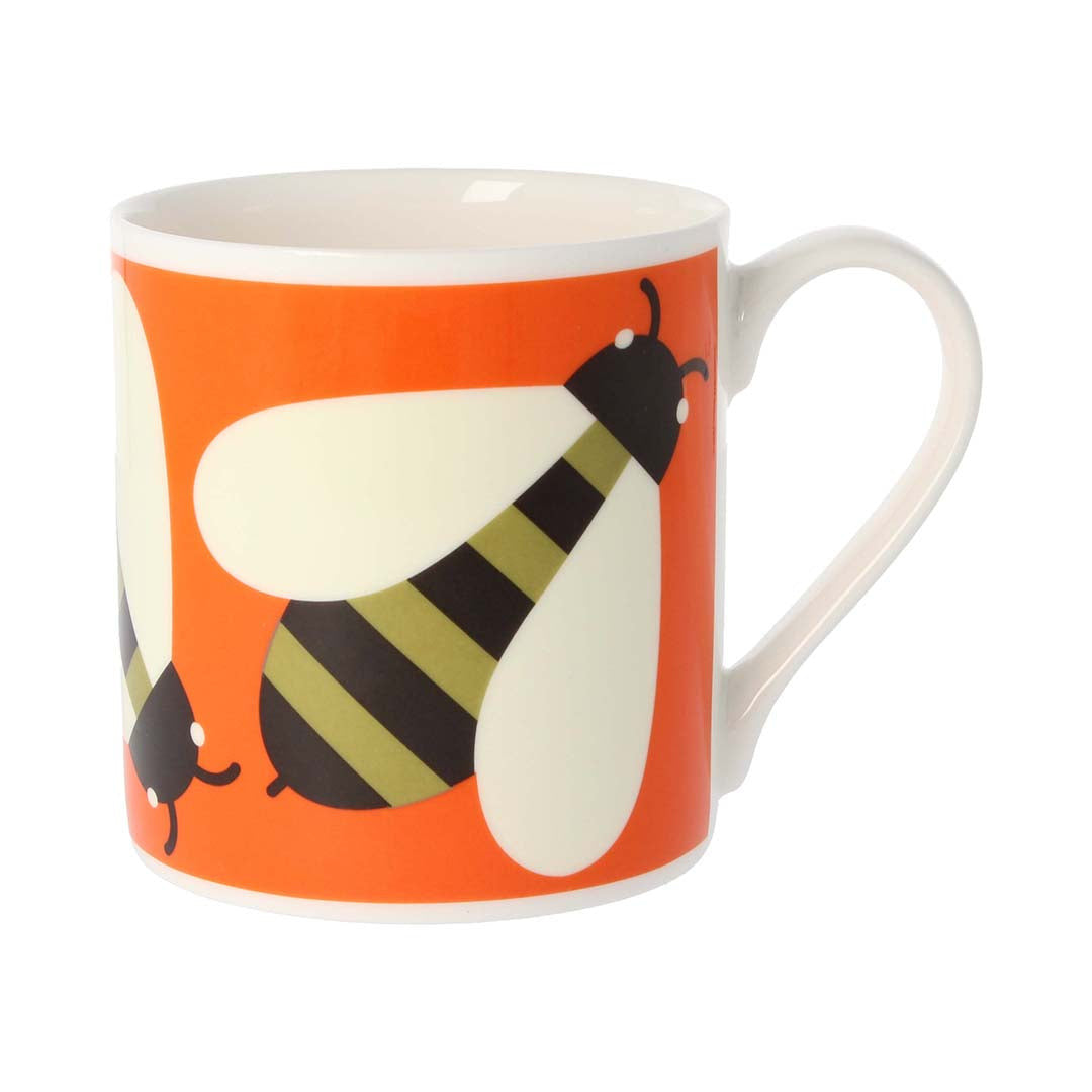 Busy Bee Orange Bone China Mug by Orla Kiely