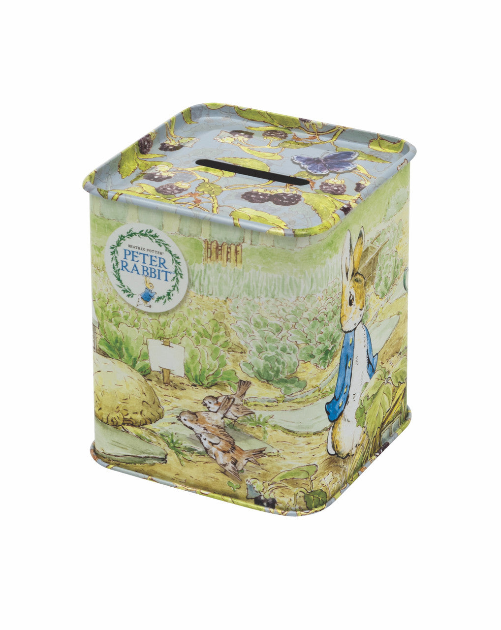 Peter Rabbit Small Square tin money box