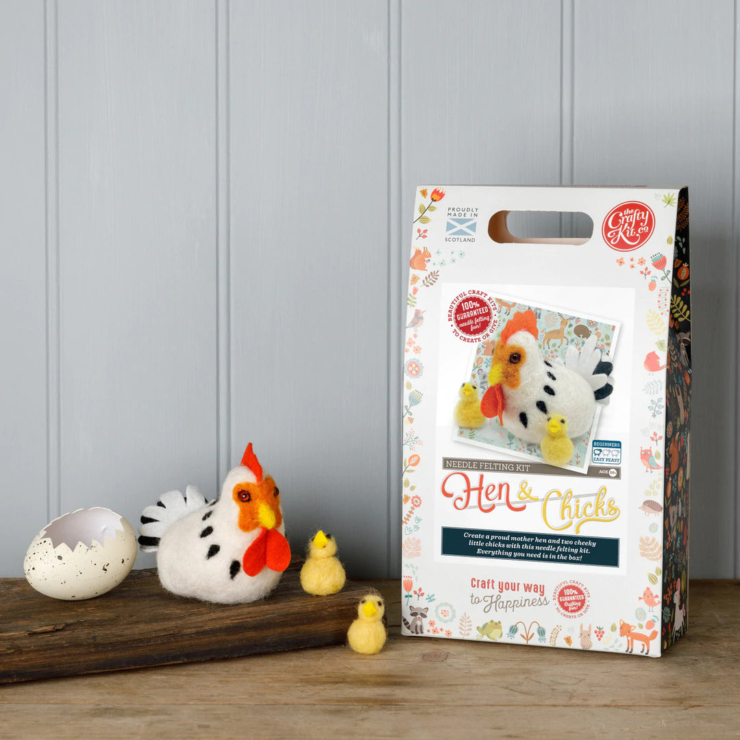 Hen & Chicks Needle Felting Kit from The Crafty Kit Co. Made in Scotland