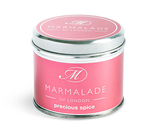 Precious Spice medium tin candle from Marmalade of London.