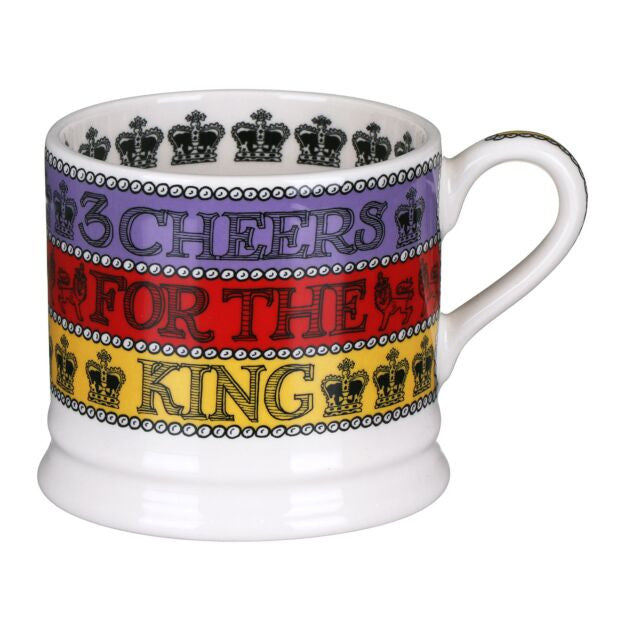 3 Cheers for King Charles III Small Mug by Emma Bridgewater. Handmade in England.