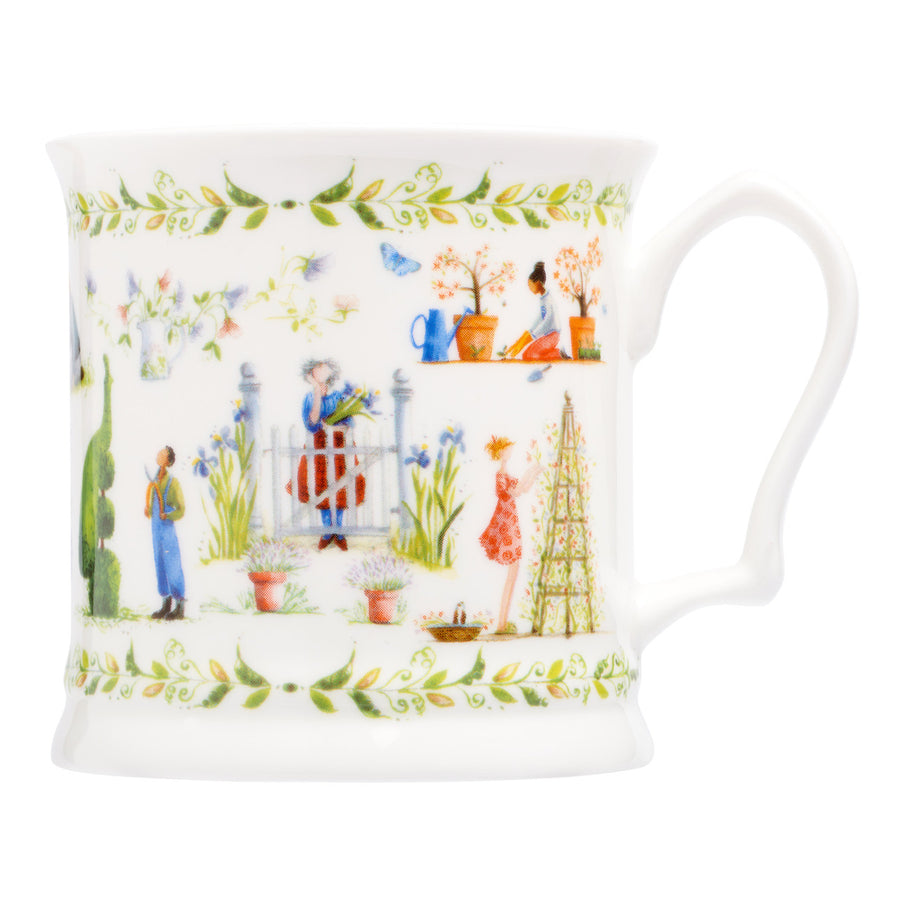 English Tankard Mug - Flower Garden by Jane Abbot designs.