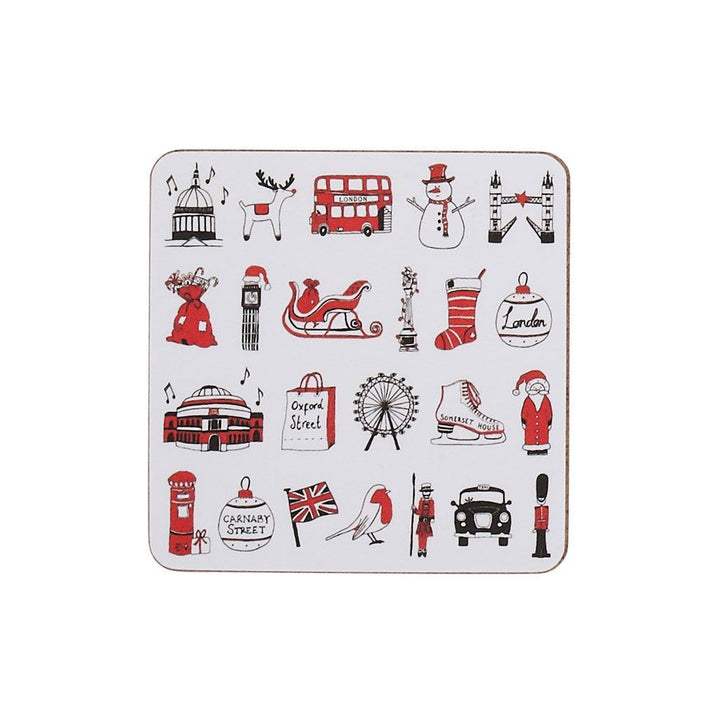 London Christmas Set of 4 Coasters from Victoria Eggs.