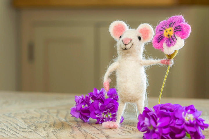 Mouse Holding Pansy 
