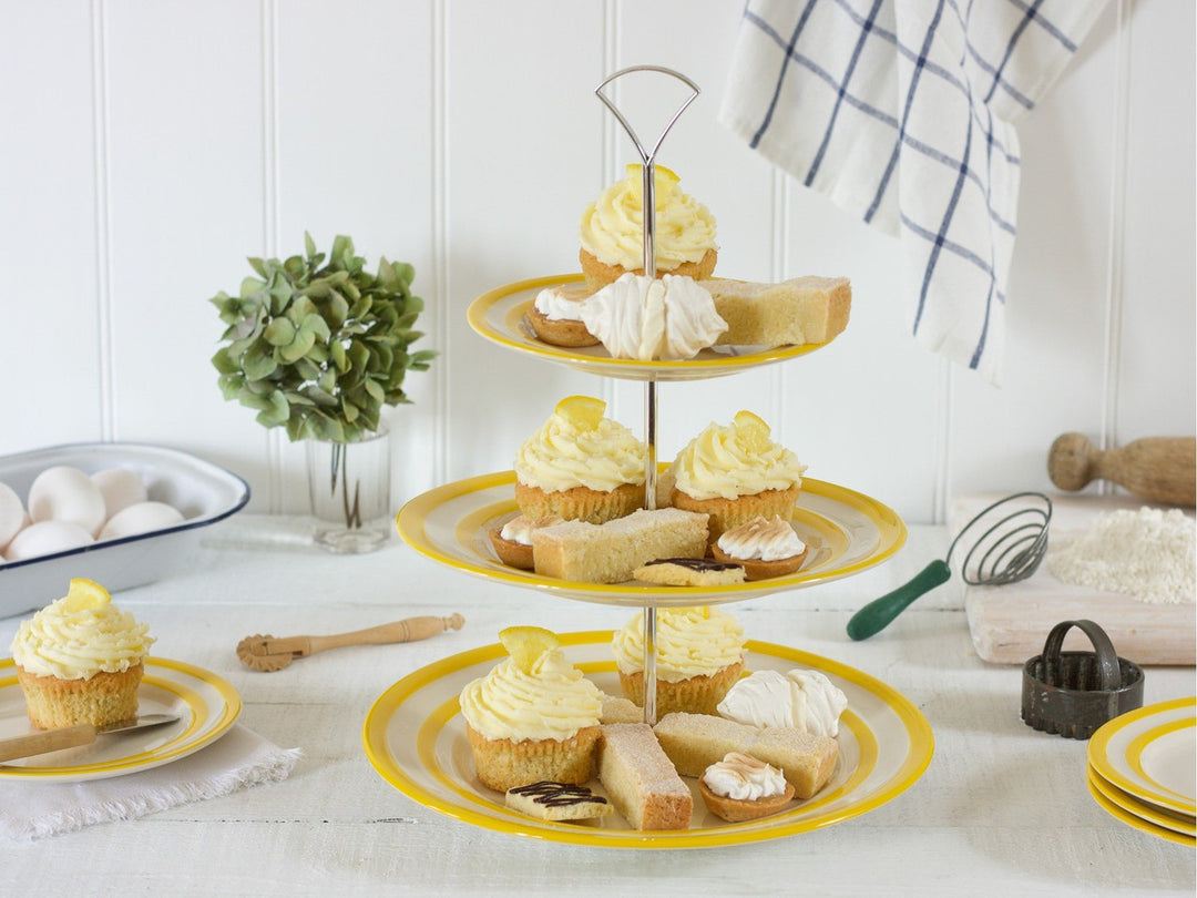 Cornishware Three-Tier Cake Stand - yellow