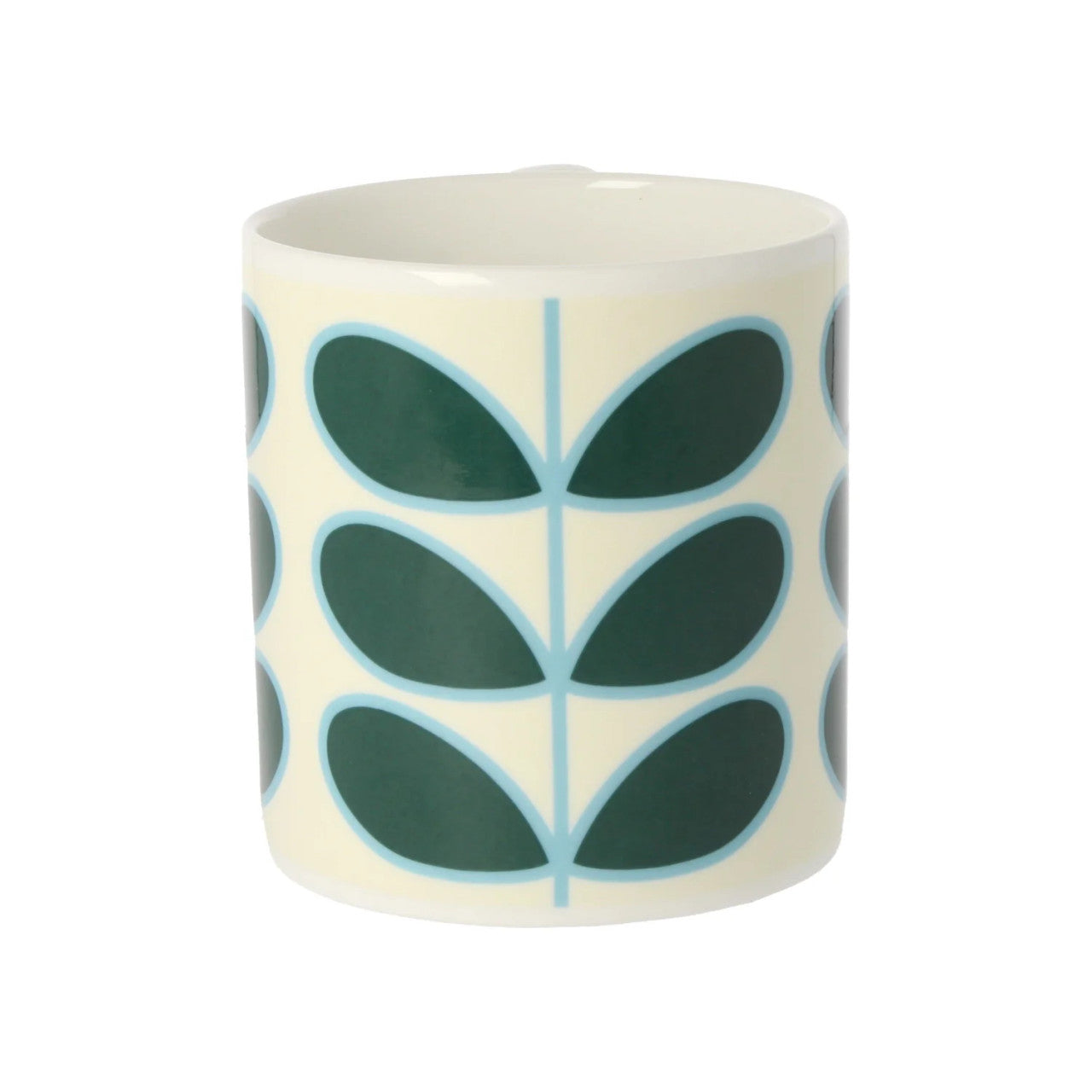 Linear Stem Teal Bone China Mug by Orla Kiely