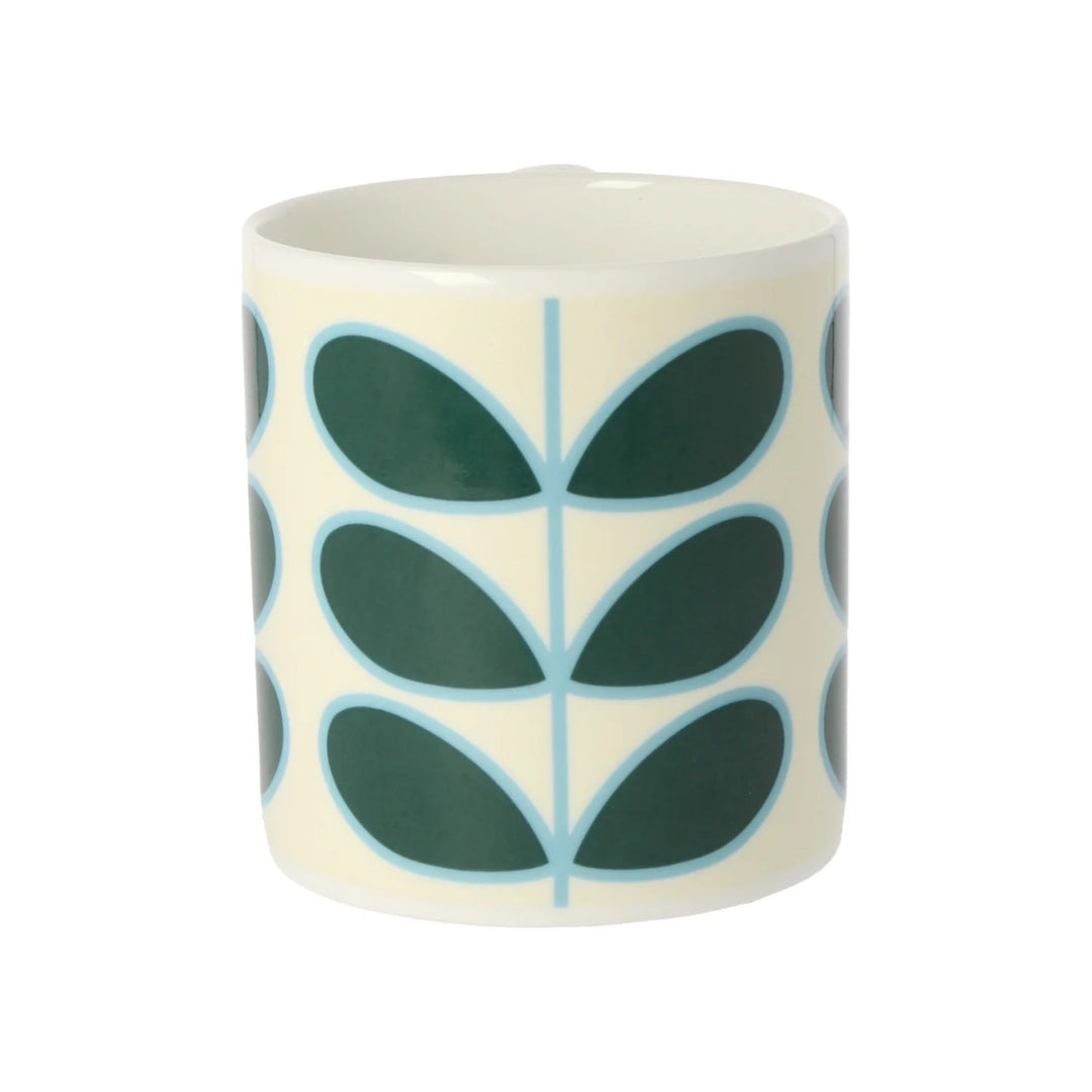 Linear Stem Teal Bone China Mug by Orla Kiely