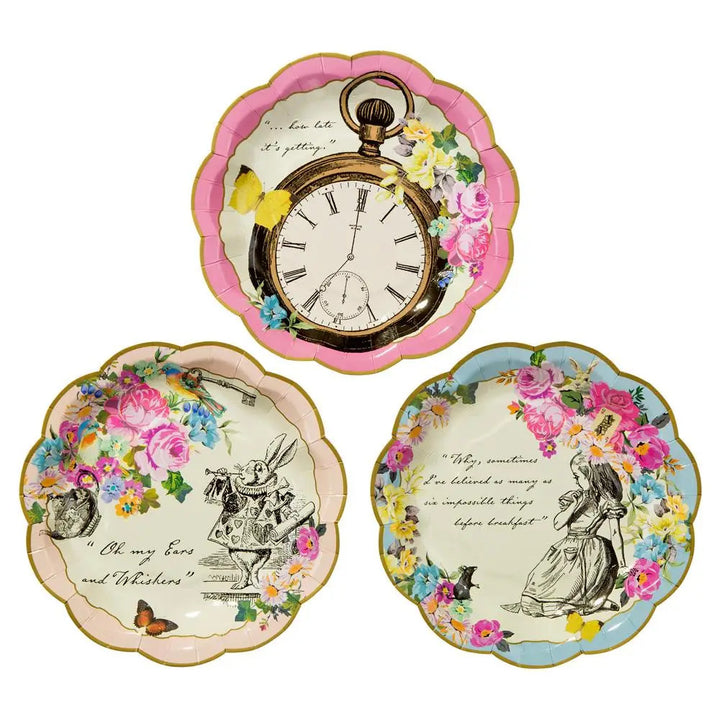 Small Alice in Wonderland Plates - 12 pack