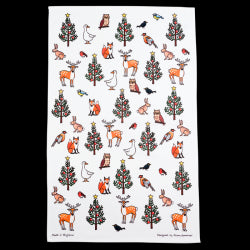Winter Wildlife Tea Towel by Alison Gardiner.