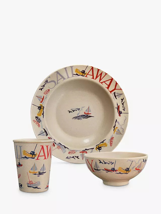 Emma Bridgewater Little Sailor 3 piece Rice Husk Suitcase Set.
