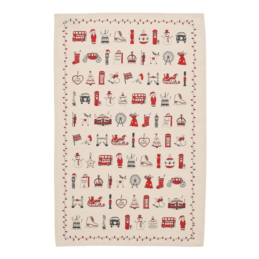 London Christmas cotton tea towel from Victoria Eggs.