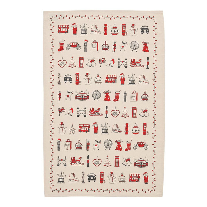 London Christmas cotton tea towel from Victoria Eggs.