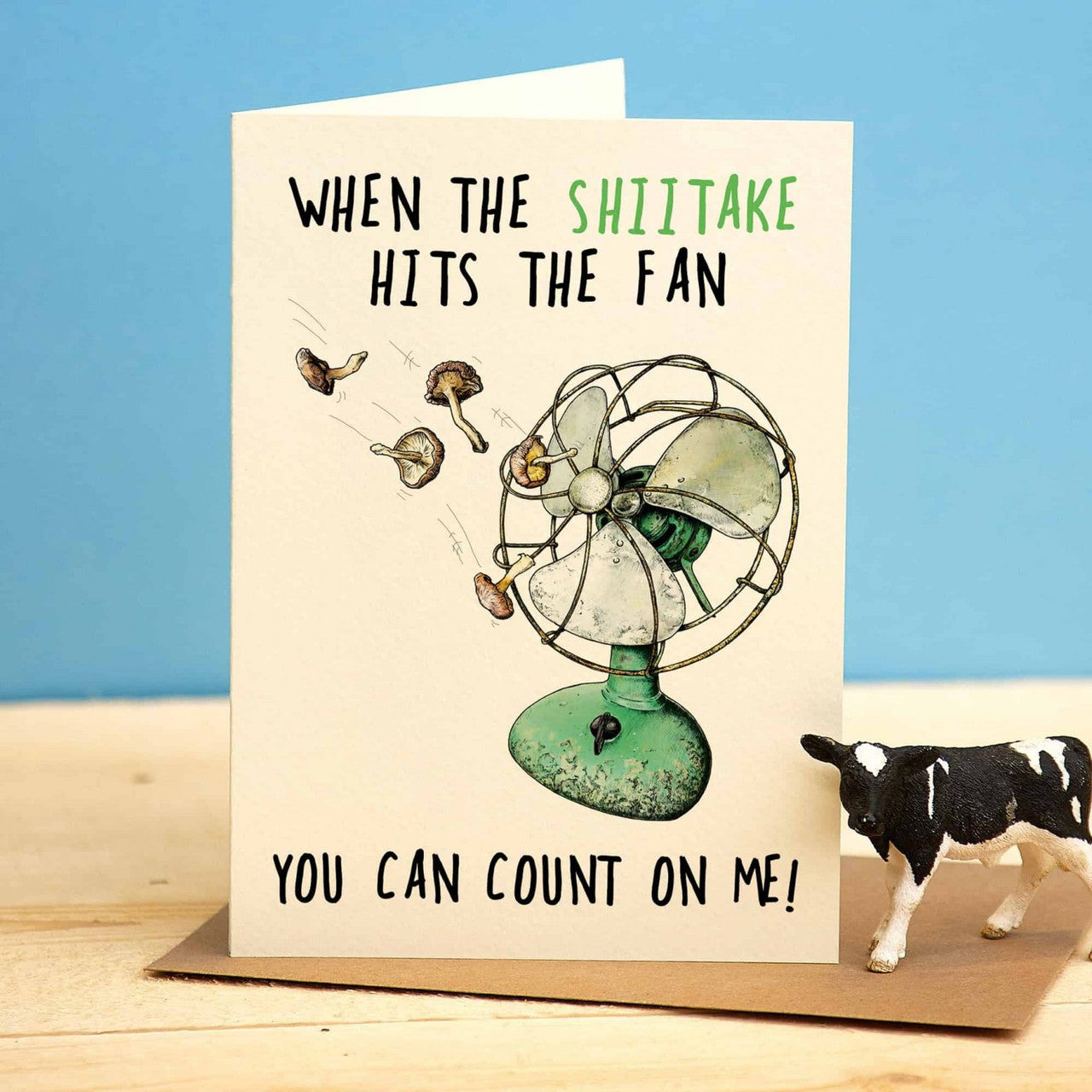 When The Shitake Hits The Fan Greetings Card by Bewilderbeest.