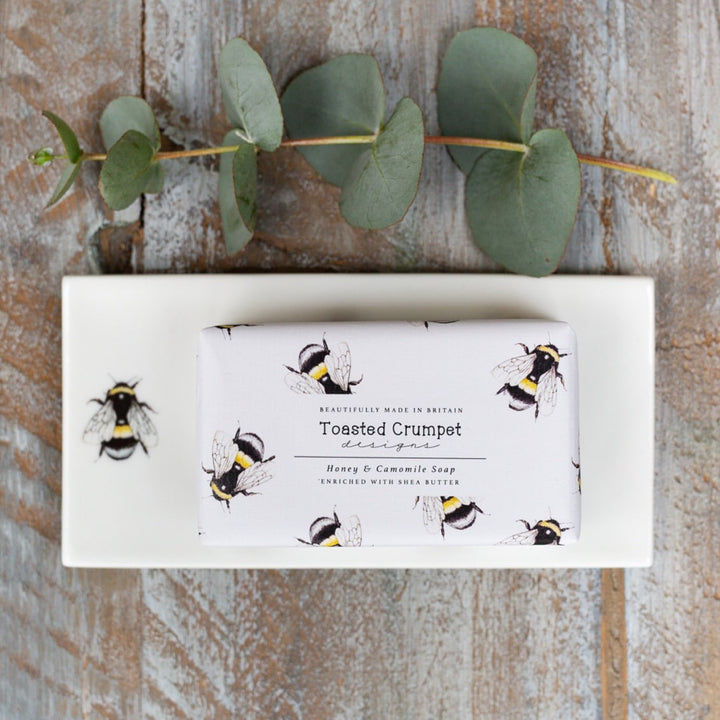 Bee Bone China Rectangular Soap Dish by Toasted Crumpet.