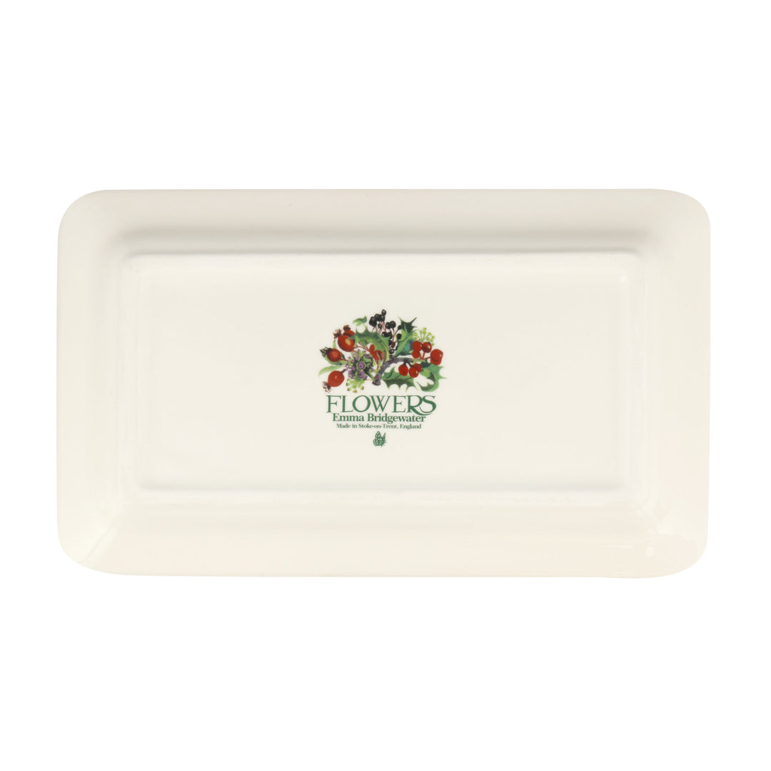 Handmade medium oblong plate in Emma Bridgewater's Hawthorn & Ivy pattern.
