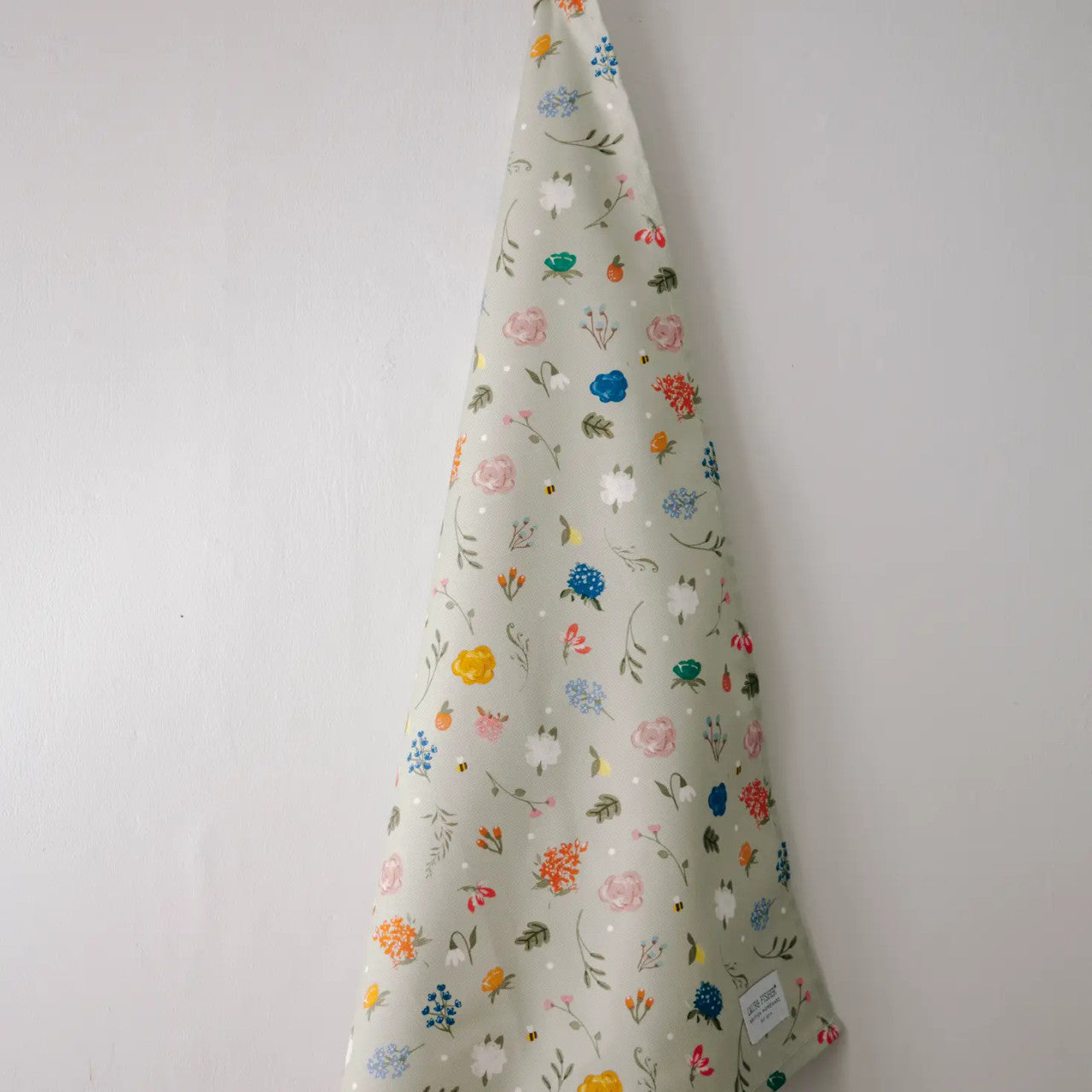 British Floral Meadow Cotton Tea Towel