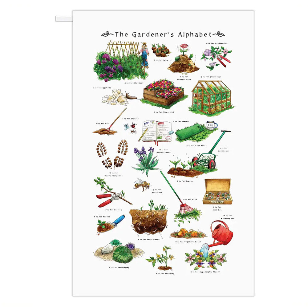 The Gardener's Alphabet Tea Towel