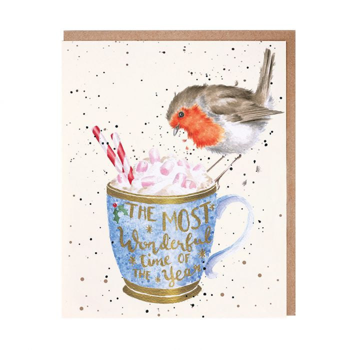 "Winter Warmer" Robin Christmas Greeting Card by Hannah Dale for Wrendale Designs