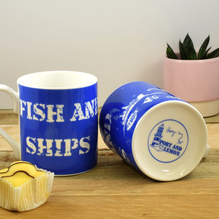 Port & Lemon Fish and Ships Bone China Mug