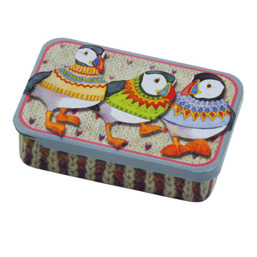 Woolly Puffins Mini Pocket Tin by Emma Ball Image