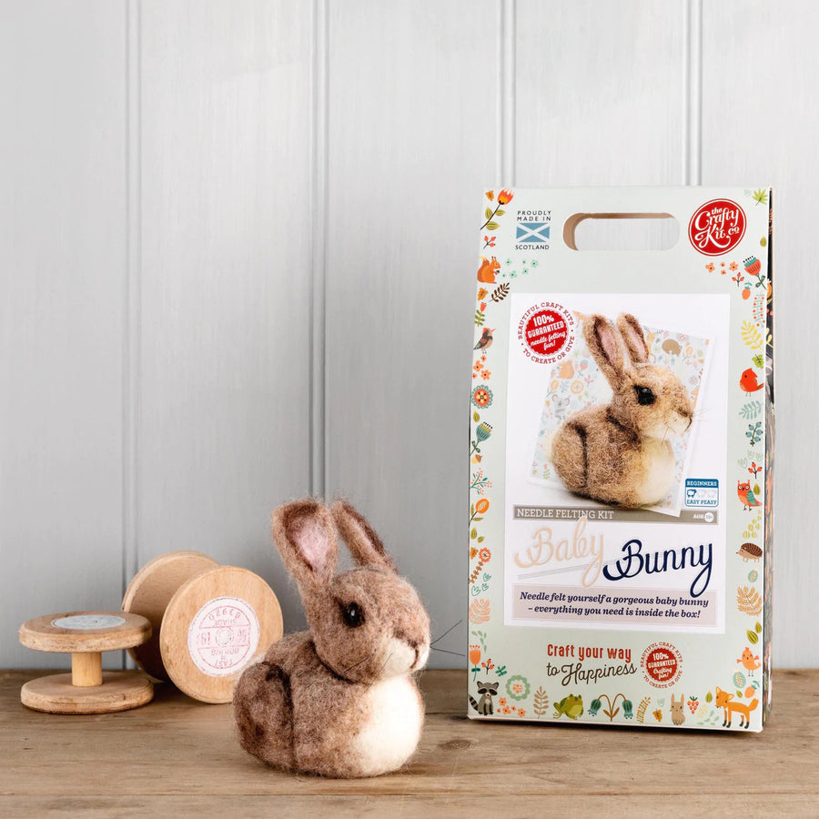 Baby Bunny Needle Felting Kit from The Crafty Kit Co. Made in Scotland