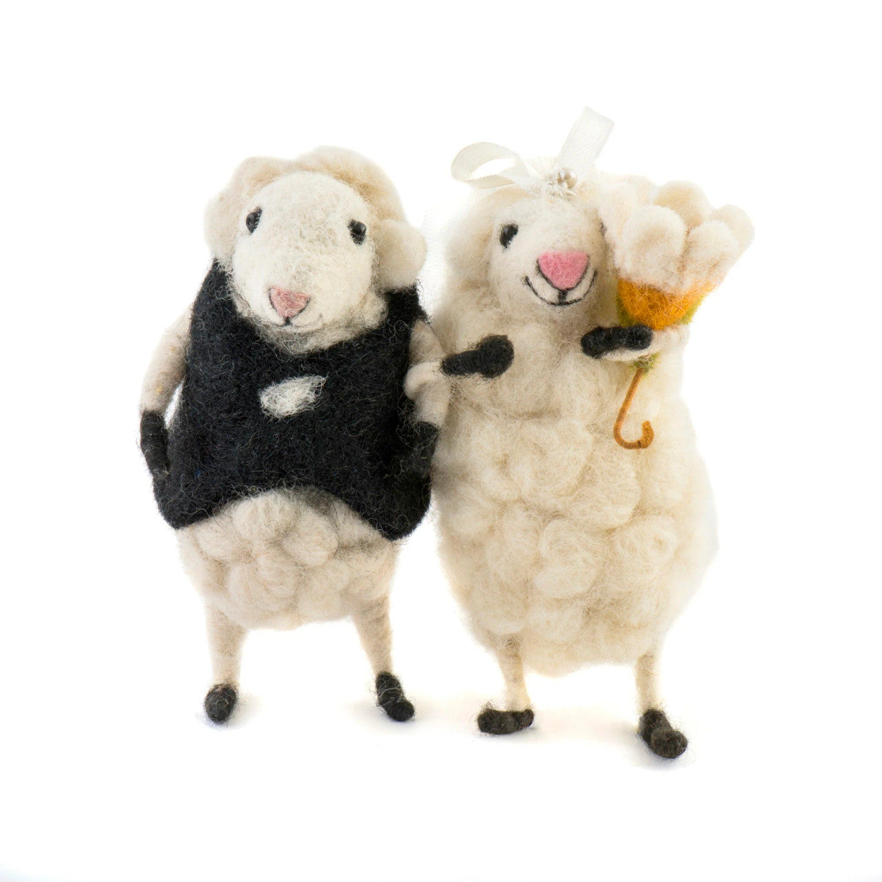 Bride and Groom Wedding Felt Sheep